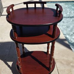 Vtg Wooden Side Table/ Retro Stand/ Phone Stand/ Vanity Stand  31.5"x15.5"x11.5"
