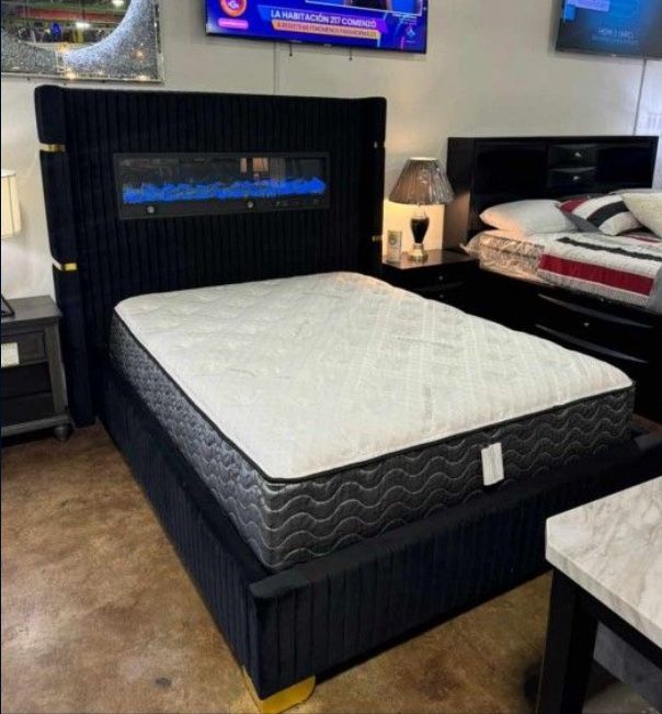 FIREPLACE beds in GREY, WHITE OR BLACK