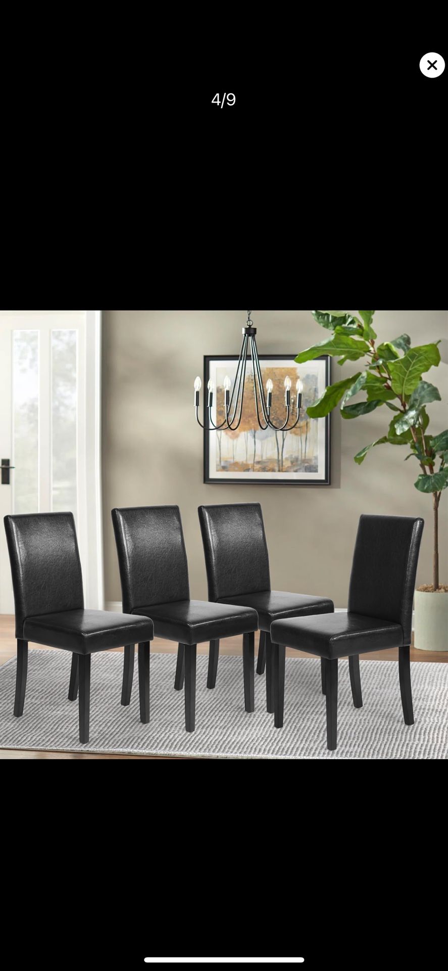 Brand New 5pc Black Leather Dining Chair