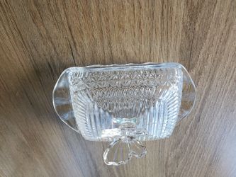 Butterfly Lid Glass Butter Dish 