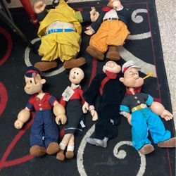 Vintage doll collection Popeye the sailor man And Friends 