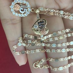 Set Para 15 Años En 14 Kt 20 “