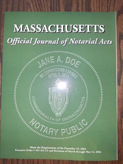 Massachusetts Notary Journal 
