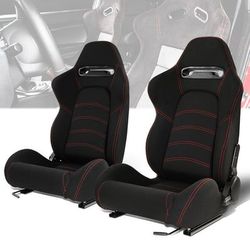 Black Woven Fabric Bucket Racing Seats
Universal