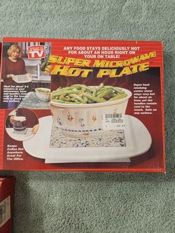 Microwave Hot Plate! Keeps Dishes HOT AS SEEN ON TV! Lot of 3