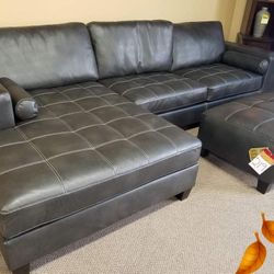 Ashley Charcoal Sectionals Sofas Couchs with OTTOMANS Finance and Delivery Available Nokomis 
