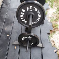 Exercise weights on bar