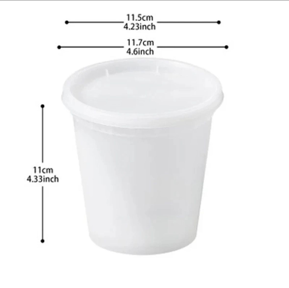 240 Count Per Carton - 24oz PLASTIC FOOD/SOUP CONTAINER WITH LID
