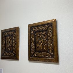 Gold Brown Beautifully Made Wooden 3 D Art 