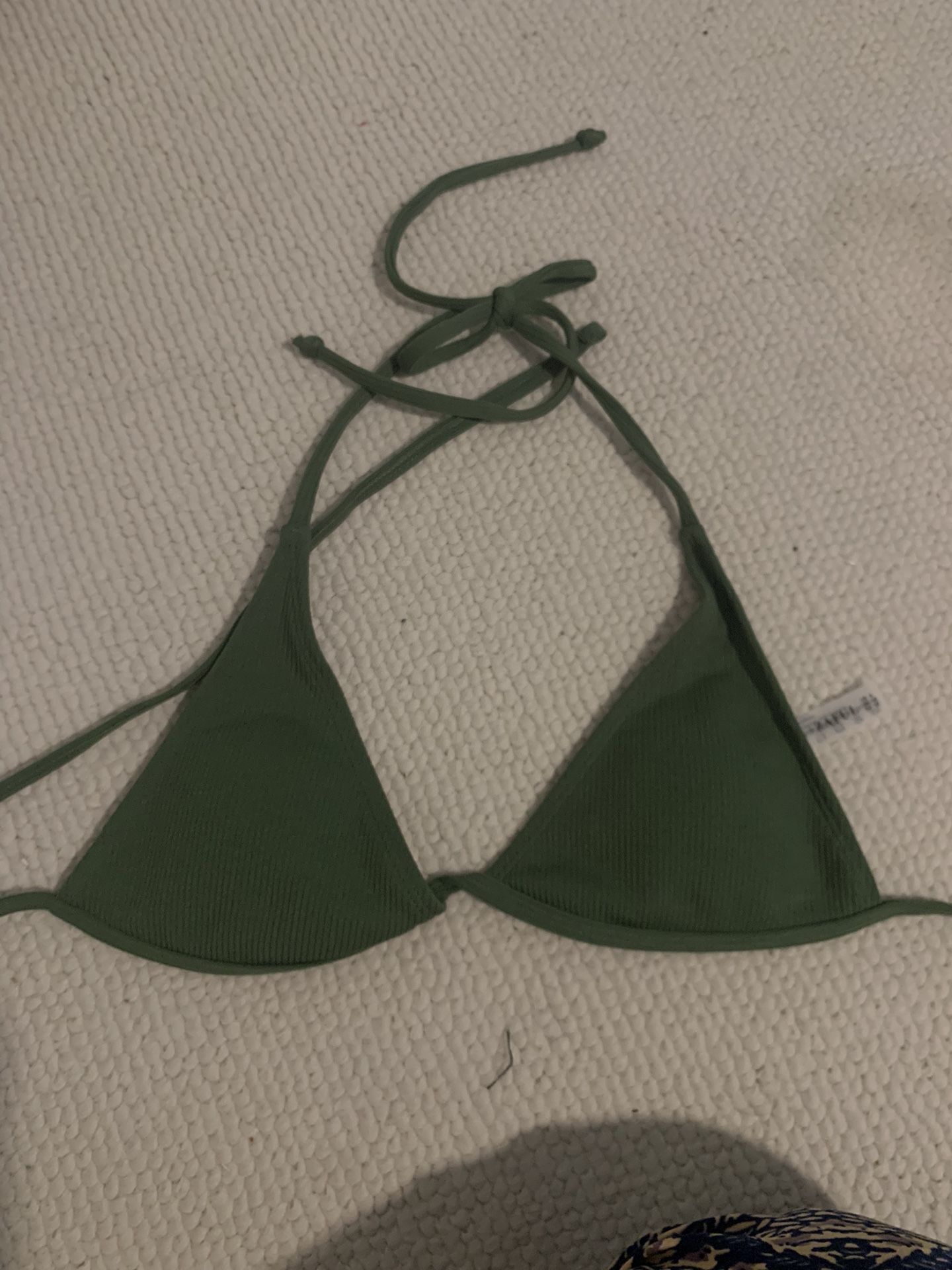 Nwot Green Ribbed Zaful Bikini Swimsuit Top