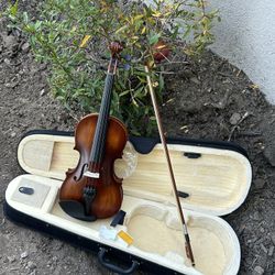 1/2 Violin Set Half Size Fiddle EVA-3 Matte + Hard Case Shoulder Rest