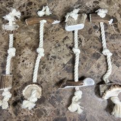 Elk Antler Cotton Rope Dog Chew Toy