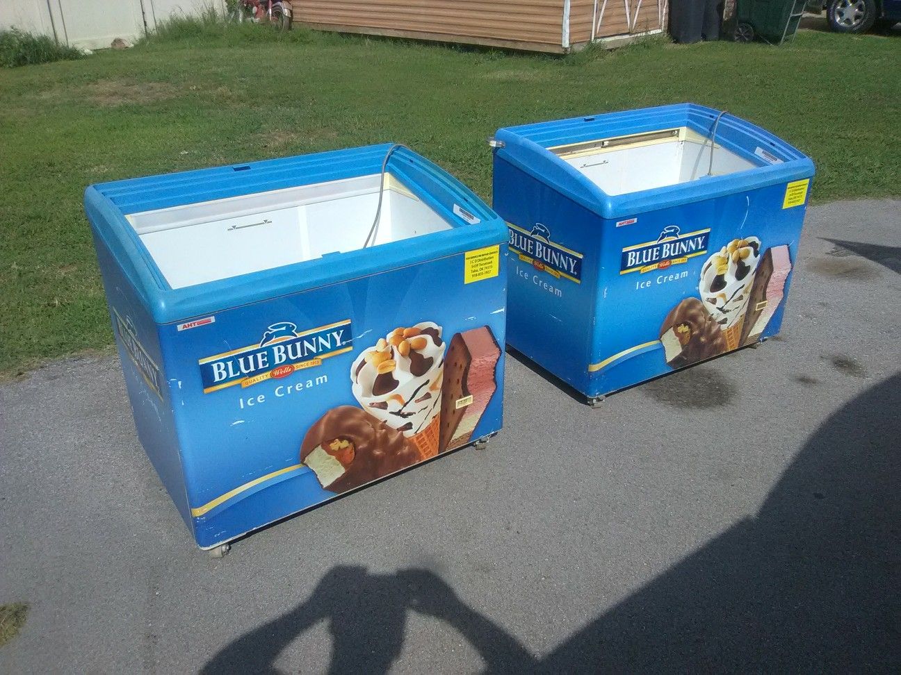 2 used BLUE BUNNY ICE CREAM FREEZERS, WORK GREAT