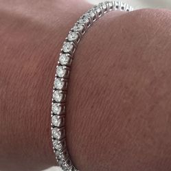 7 Ctw Lab Grown Diamond Tennis Bracelet- White Gold Setting