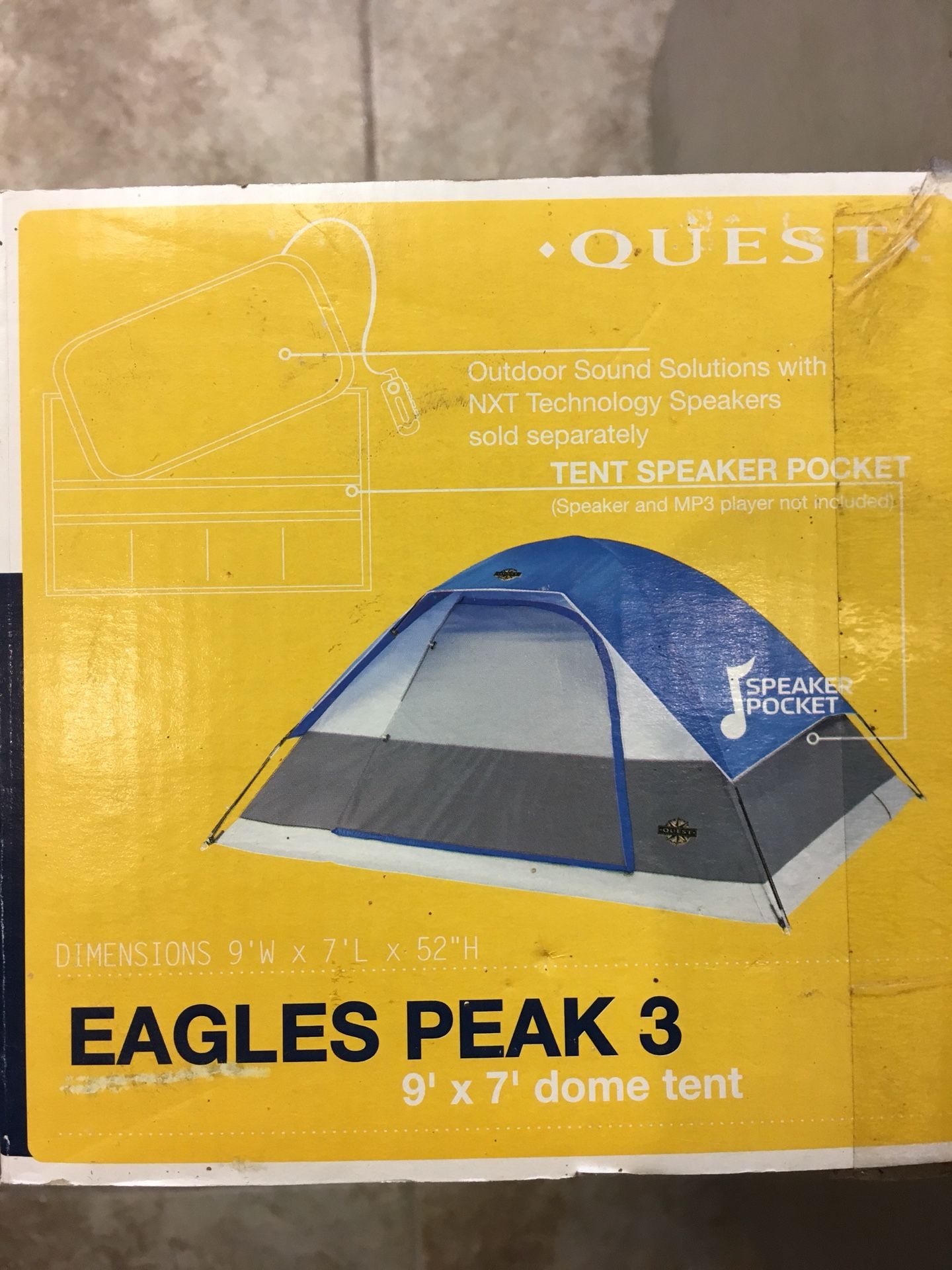 Eagles Peak 3 camping tent by Quest, new in box