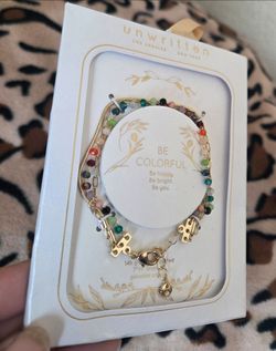 Brazalete unwritten 14 k de cristal genuino
