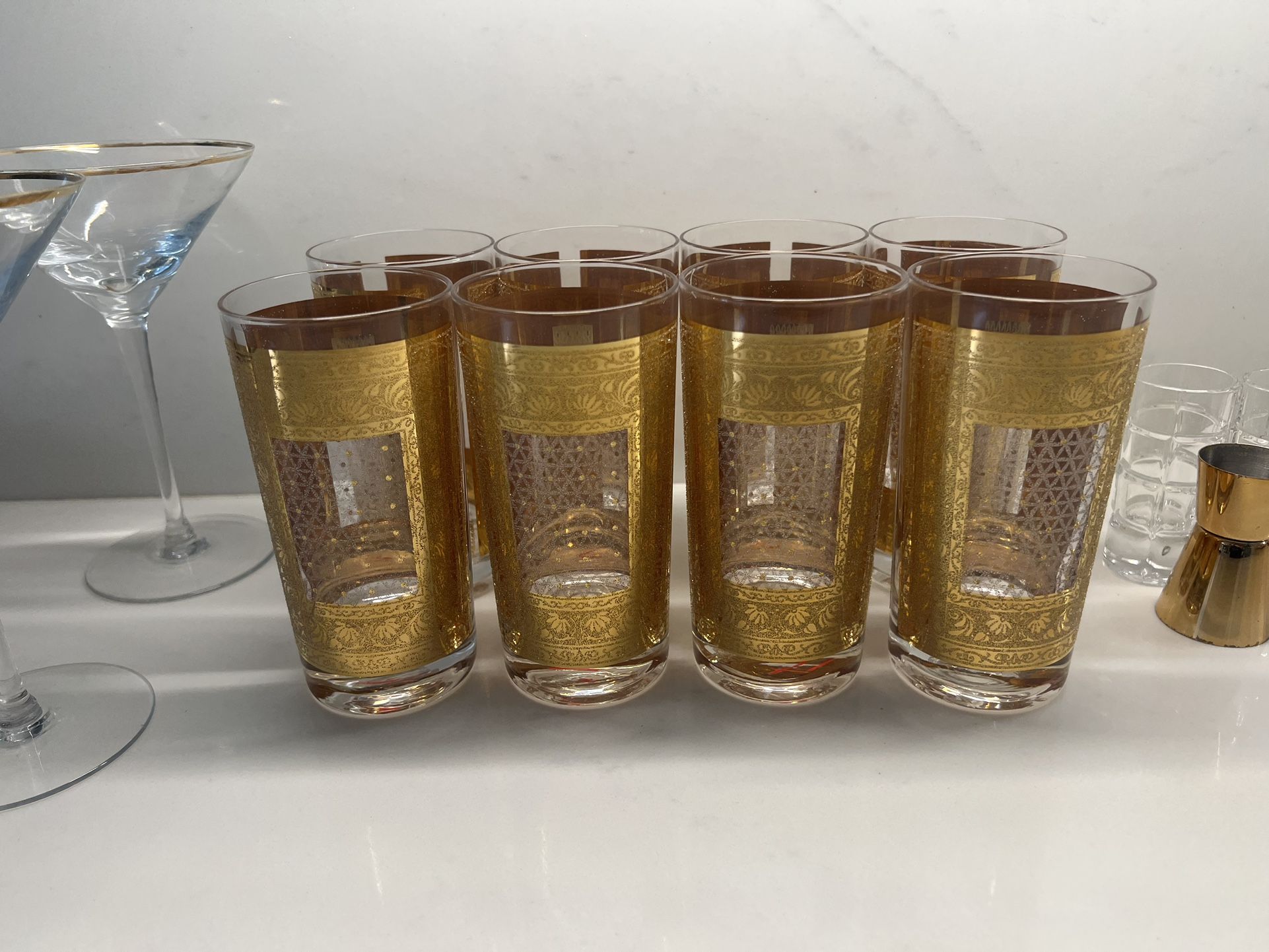 Pasinski Encrusted 22k Gold Kashmir Cocktail Tumblers