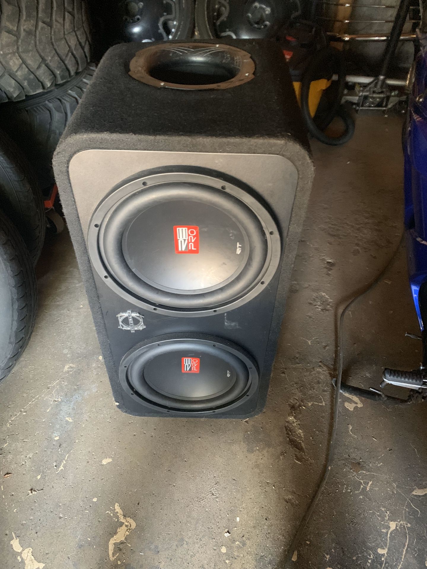 2 12 inch RE Audio Pro subwoofers and 1600.1 matching mono amp