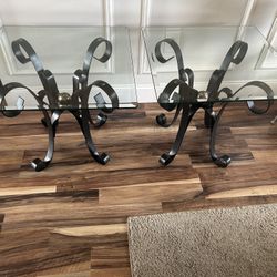 Set Of Beautiful Black Iron End Tables (2)