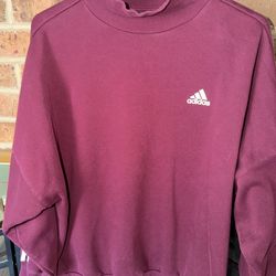 LADIES MEDIUM ADIDAS MOCK BURGUNDY MAROON SWEATSHIRT