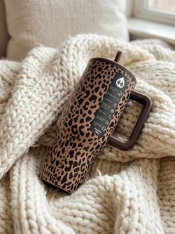 HydroJug BROWN LEOPARD 40oz Tumbler ~Animal Print Design~