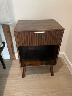 Mid-Century Modern Side Table in Dark Walnut