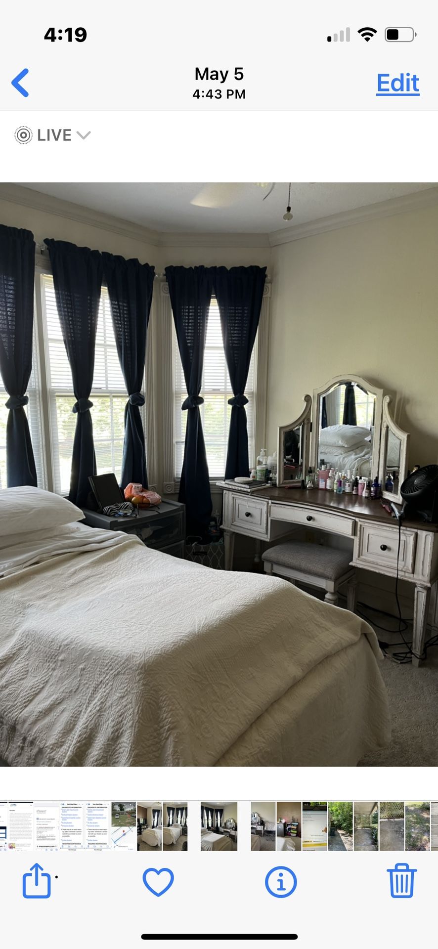 Ashley vanity, mirror, bench