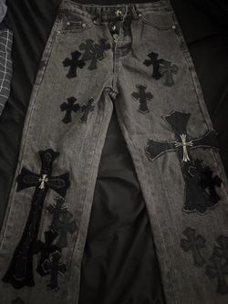 Chrome hearts pants grey and black