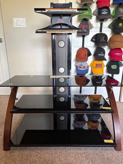 Z-Line TV Stand with Glass Shelves