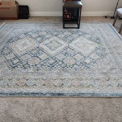 8x10 Blue & Beige Area Rug - Like New!