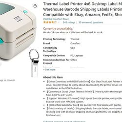Label Printer With Free Stickable Labels 