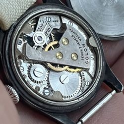 Vintage 1940’s Sterling Silver Military Watch Works Good