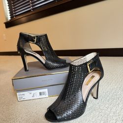 Leather Black Heels Sz 8 Louise Et Cie 