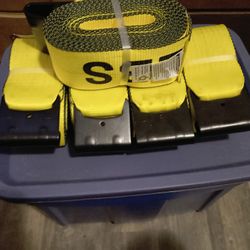 Qty 5  Winch Strap Flat Bed Hook 4x30ft (Part#340018)