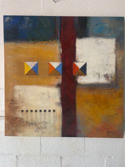 SET OF 2: Original Abstract Mixed Media Paintings by Neil Kohn (2002) - Large Textured Diptych