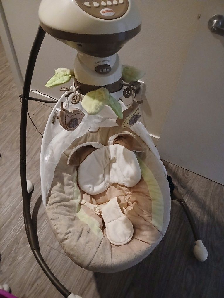 Baby Swing In Great Working Condition Transports Easily