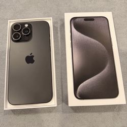 Apple iphone 15 Pro Max, Black Titanium. Unlocked, 256GB