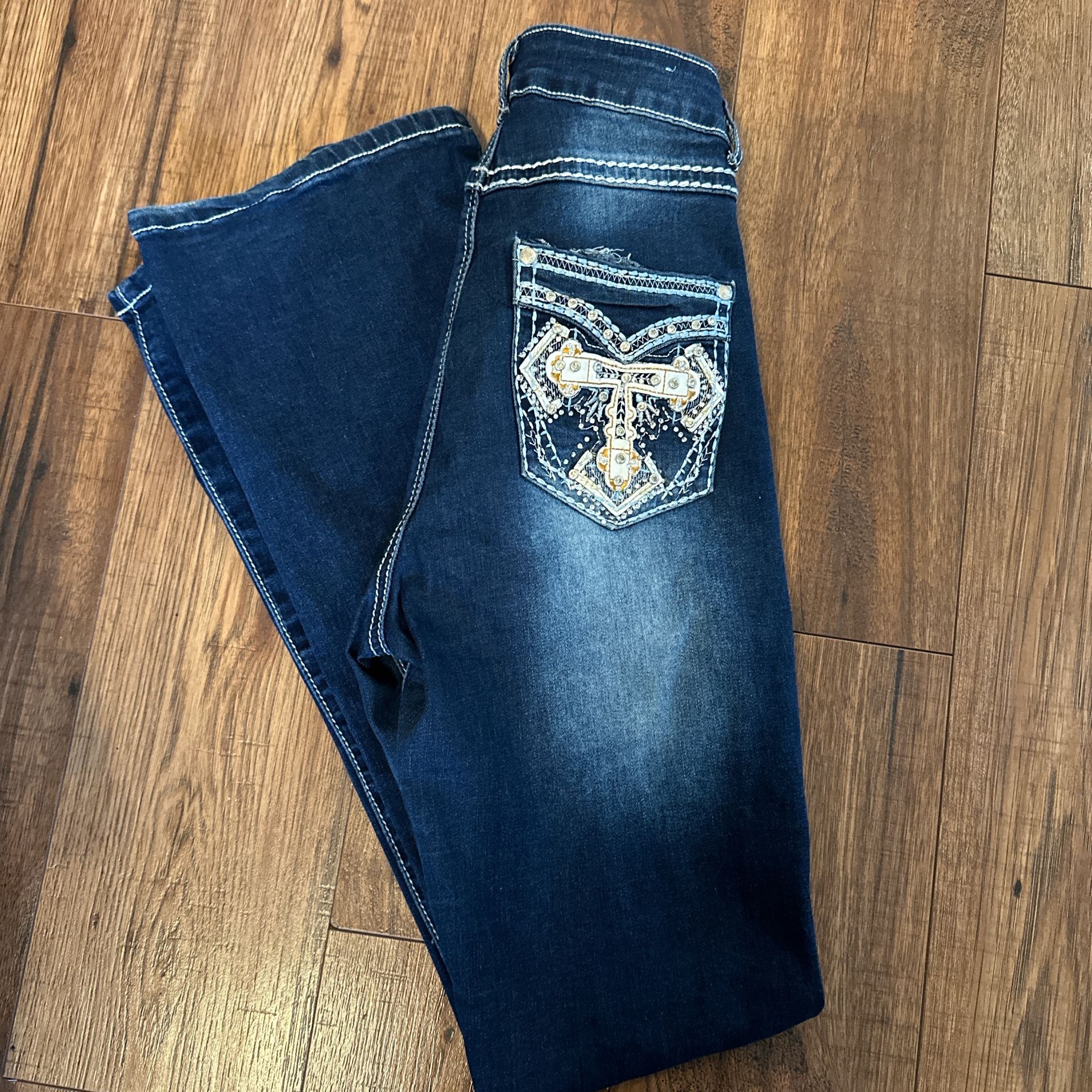bejewled bootcut jeans