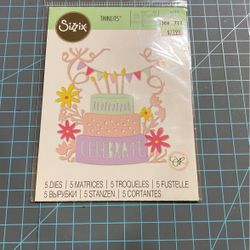 Sizzix Thinlets 5 Dies Birthday Cake 