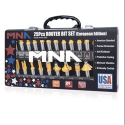 25 Piece 1/2 Inch Router Bit Set