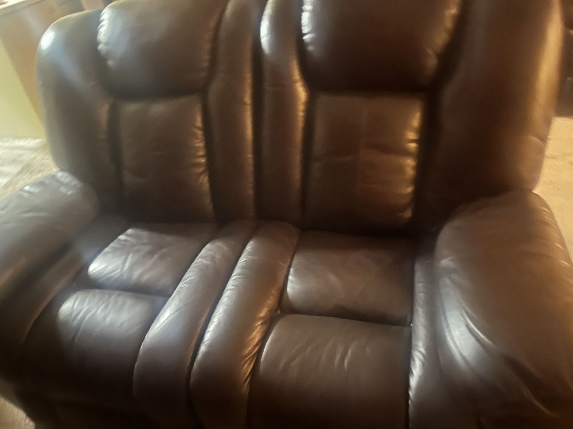 Leather Reclining Couch And Loveseat 