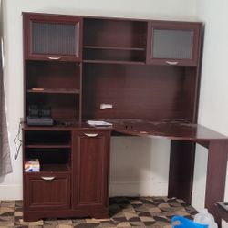 Large Wooden Desk/entertainment Cabinet