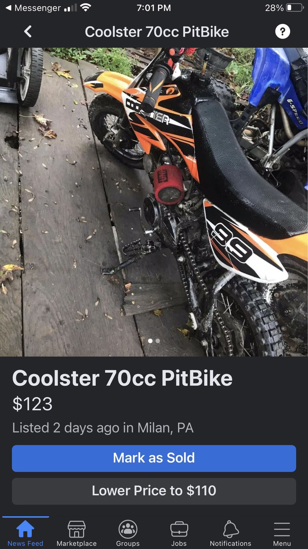 Coolster 70cc PitBike (runs Great)