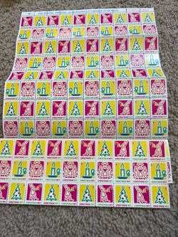 Vintage 1971 USPS Christmas Greetings Stamp Sheet – Unused Full Sheet