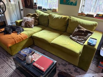 Large sectional sofa - chartreuse green