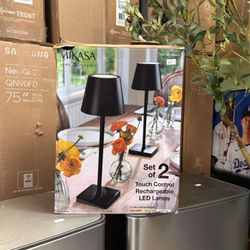 Mikasa 2 piece touch led lamp set