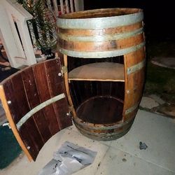 Vintage Wine Barrel  Cabinet 