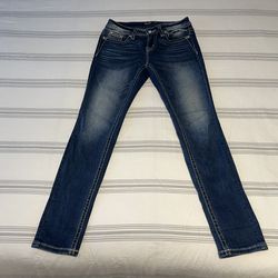 Miss Me Distressed Blue Mid-Rise Skinny Jeans