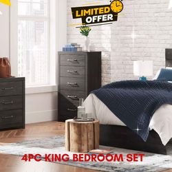 4 PC KING BEDROOM SET
