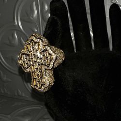 Jesus Cross Baugette Iced Out Ring 